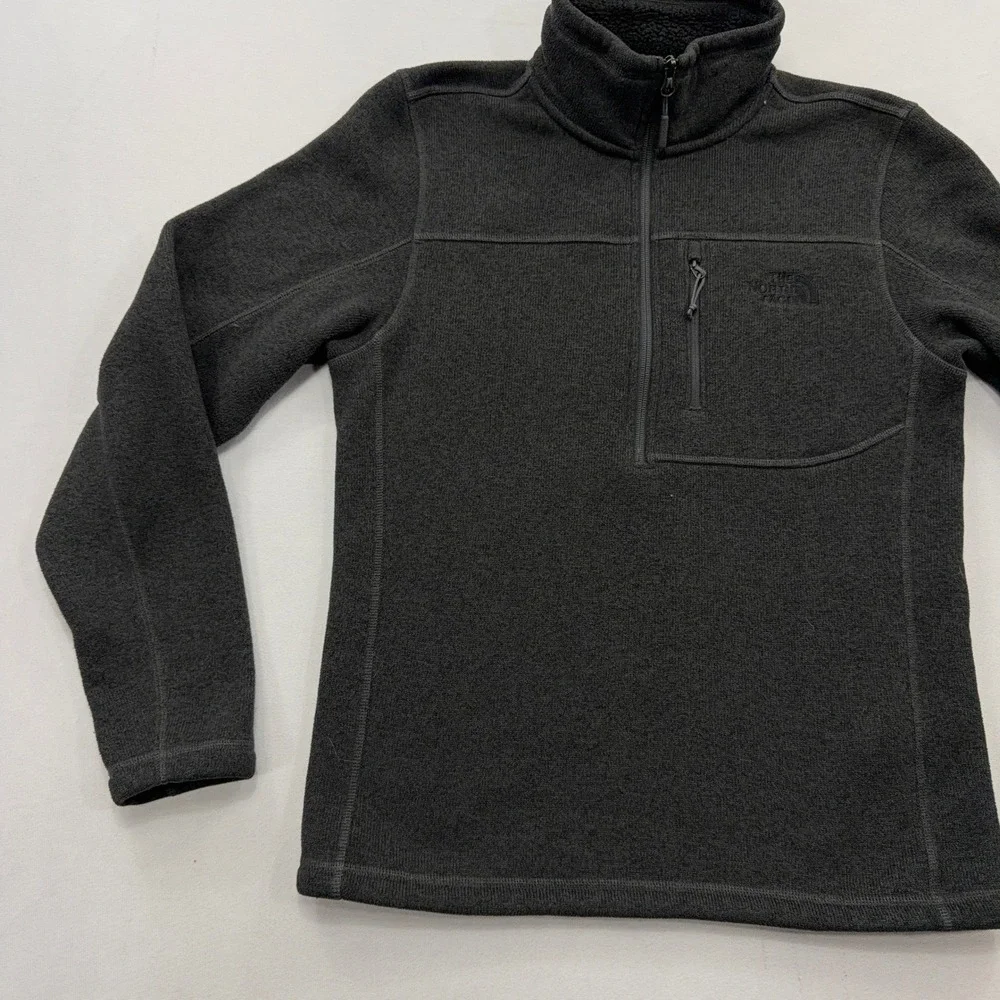 The North Face Fleece Gordon Lyons Quarter Zip Pullover Jacket Grey Mens Size S